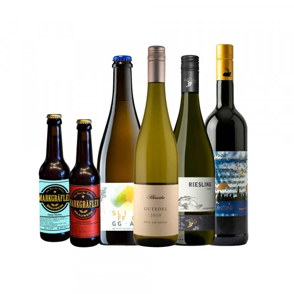 Firmen Online Weinproben Paket "Bier und Wein" - 6er Paket à 3xWein & 3xBier