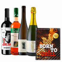 Vatertagsgeschenk: "GRILLING me winely" Grillwein Paket - inkl. BORN TO GRILL Grillbuch