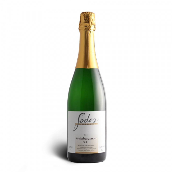 Weißer Burgunder Sekt "klassische Flaschengärung" 2014 - Weingut Soder