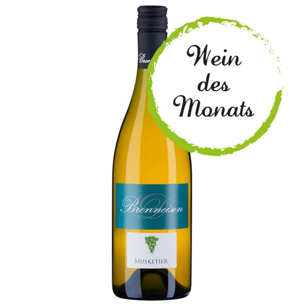 Musketier 2020 trocken - Muskat Gutedel WEIN des MONATS 04/2021 - Weingut Brenneisen - AUSGETRUNKEN