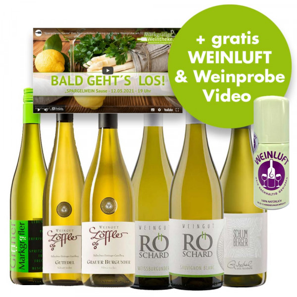 Weinpaket "Spargelwein Sause" - inkl. gratis Weinprobe Video & WEINLUFT®