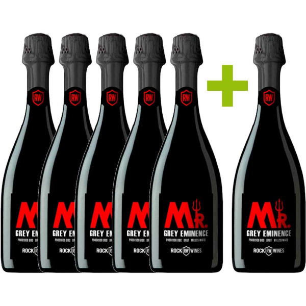 5 + 1 GREY EMINENCE Red Edition (6 x 0,75 L) - Prosecco Superiore DOCG BRUT Millesimato - ROCK WINES