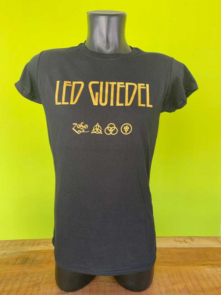 LED GUTEDEL &quot;Girlie Shirt&quot; GOLD Sonderkollektion in S - L , WINE MERCH Markgräfler Weintheke.de