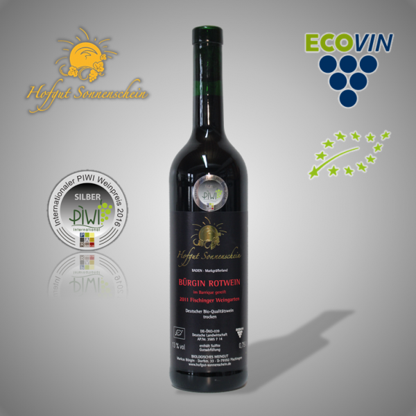Bürgin Rotwein 2011 , Holzfass QbA trocken - Hofgut Sonnenschein - Biowein