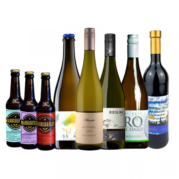 Weinpaket "Bier & Wein ... muss das sein?!" zur Online Weinprobe (on demand)