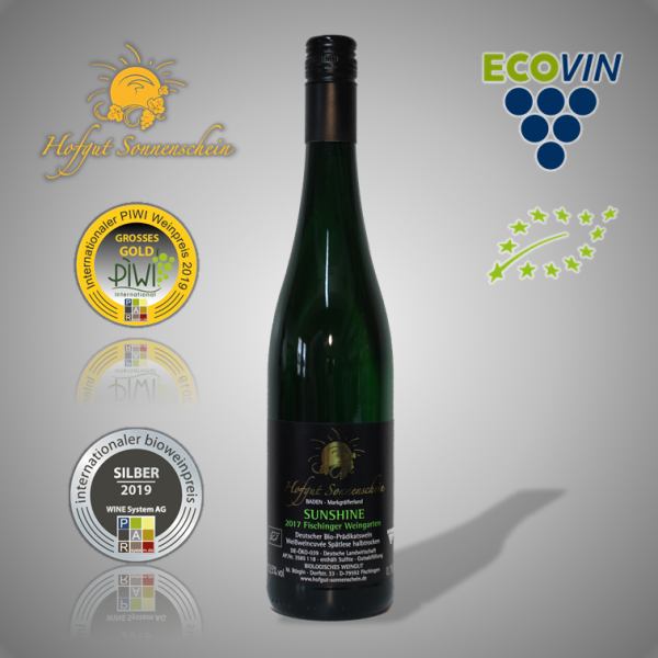 Sunshine Weißweincuvée Spätlese halbtrocken 2017- Hofgut Sonnenschein - Biowein
