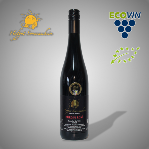 Bürgin Rosé Badischer Landwein feinherb - Hofgut Sonnenschein - Biowein