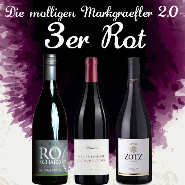 3er Weinpaket ROT "Die molligen Markgräfler 2.0" zur Online Weinprobe 2019