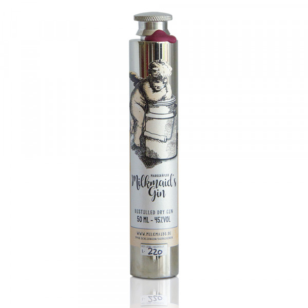 Milkmaid`s Gin 50 ml Stahl-Mini (inkl. Mini-Trichter) - Gin aus dem Markgräflerland