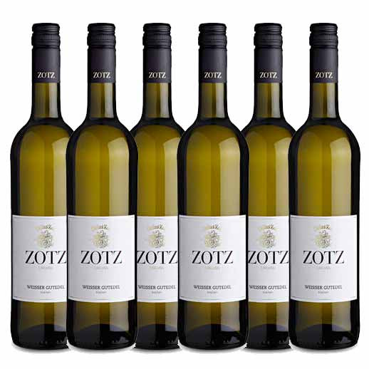 6 x 0,75 L Weisser Gutedel trocken 2018 - Weingut ZOTZ