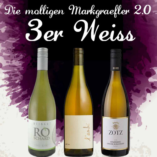 3er Weinpaket WEIß - "Die molligen Markgräfler 2.0" zur Online Weinprobe 2019